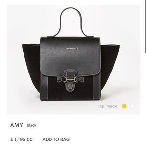 Valentino By Mario Valentino Black Satchel with Gold Details